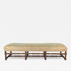 Fortuny Upholstered French Baroque Walnut Bench circa 1900 or earlier - 4120042