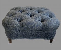 Fortuny upholstered button tufted ottoman - 4376649