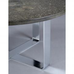 Fossil Embossed Table on Chromed Steel Base 1970s - 297325