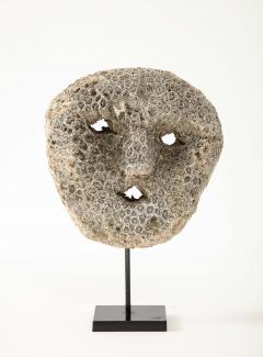 Fossilized Coral Animist Mask by the Atomi People of Timor - 3365312