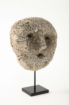 Fossilized Coral Animist Mask by the Atomi People of Timor - 3365316