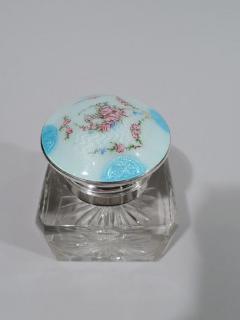 Foster Bailey Antique Edwardian Sterling Silver Enamel Inkwell by Foster Bailey - 3748936