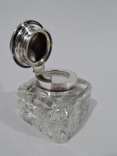 Foster Bailey Antique Edwardian Sterling Silver Enamel Inkwell by Foster Bailey - 3748944