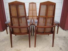 Foster McDavid 5 Walnut Foster and McDavid Cane Back Dining Chairs Mid Century Modern - 1808052