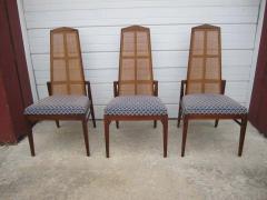 Foster McDavid 5 Walnut Foster and McDavid Cane Back Dining Chairs Mid Century Modern - 1808057