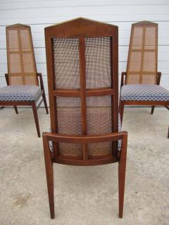 Foster McDavid 5 Walnut Foster and McDavid Cane Back Dining Chairs Mid Century Modern - 1808058