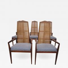 Foster McDavid 5 Walnut Foster and McDavid Cane Back Dining Chairs Mid Century Modern - 1810201