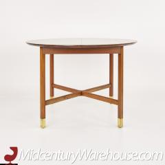 Founders Mid Century Walnut and Brass Expanding Dining Table with Leaf - 2358675