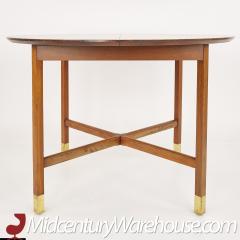 Founders Mid Century Walnut and Brass Expanding Dining Table with Leaf - 2358676