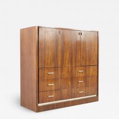 Founders Mid Century Walnut and Chrome Gentlemans Chest Highboy Dresser - 2572090