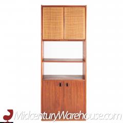 Founders Style Mid Century Walnut and Cane Display Shelf - 2577783