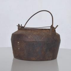 Foundry Melting Pots Antique Industrial Patinated Rustic Cauldron Metal Handle - 1891588