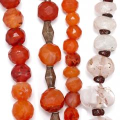 Four 12th Century Islamic semi precious stone bead chains - 3684857