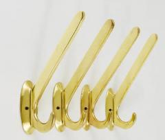 Four Art Nouveau Handmade Brass Wall Hooks Austria 1920s - 4041975