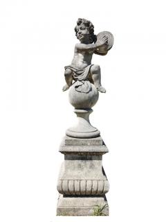 Four Charming Italian Putto Stone Figures Representing Musicians - 695275