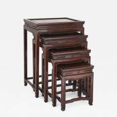 Four Chinese rosewood nested tables - 1612529