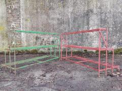 Four French Mid Century Rectangular Iron Garden Plant Pot Shelves or Stands - 4186930