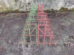 Four French Mid Century Rectangular Iron Garden Plant Pot Shelves or Stands - 4186932