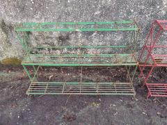Four French Mid Century Rectangular Iron Garden Plant Pot Shelves or Stands - 4186933