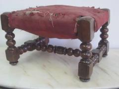Four Italian 19th Century Hand Carved Wood Stacked Ball Footstools Ottomans - 4102751