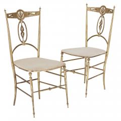 Four Italian Chiavari brass and velvet chairs - 1433162