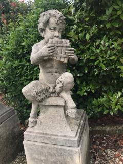 Four Italian Fauns Stone Garden Statues Representing Musicians - 2471773