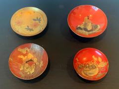 Four Japanese Lacquered Sake Cups Meiji Period - 1597974