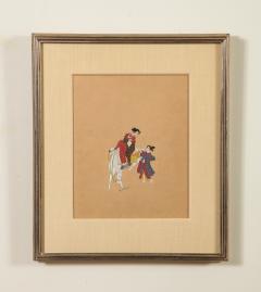 Four Japanese Themed Gouache Paintings - 1013583