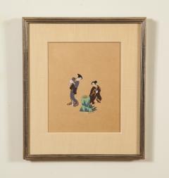 Four Japanese Themed Gouache Paintings - 1013584