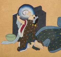 Four Japanese Themed Gouache Paintings - 1013591