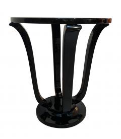 Four Legged Art Deco Style Gueridon Side Table Black Lacquer - 1199900