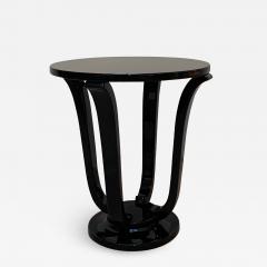 Four Legged Art Deco Style Gueridon Side Table Black Lacquer - 1200888