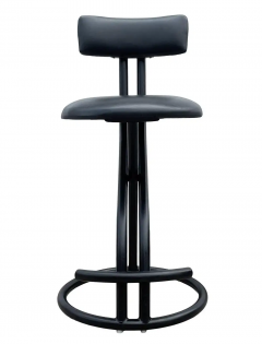 Four Mid Century Italian Post Modern Bar Stools or Counter Stools in Black - 2580993