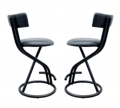 Four Mid Century Italian Post Modern Bar Stools or Counter Stools in Black - 2581000
