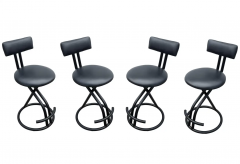Four Mid Century Italian Post Modern Bar Stools or Counter Stools in Black - 2581010