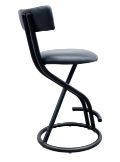 Four Mid Century Italian Post Modern Bar Stools or Counter Stools in Black - 2581012