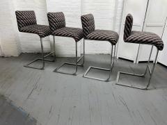 Four Mid Century Modern Chrome Barstools - 4457833