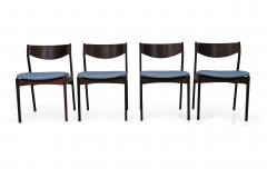 Four PE Jorgensen Danish Rosewood Dining Chairs in Sky Blue Leather - 2462619