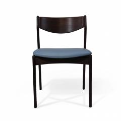 Four PE Jorgensen Danish Rosewood Dining Chairs in Sky Blue Leather - 2462621