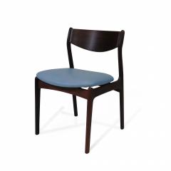 Four PE Jorgensen Danish Rosewood Dining Chairs in Sky Blue Leather - 2462622