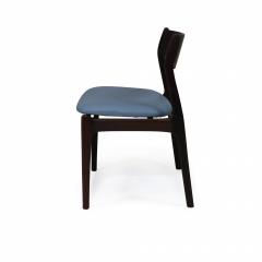 Four PE Jorgensen Danish Rosewood Dining Chairs in Sky Blue Leather - 2462623