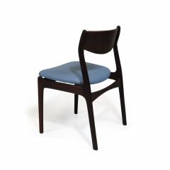 Four PE Jorgensen Danish Rosewood Dining Chairs in Sky Blue Leather - 2462624