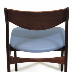 Four PE Jorgensen Danish Rosewood Dining Chairs in Sky Blue Leather - 2462625