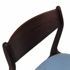 Four PE Jorgensen Danish Rosewood Dining Chairs in Sky Blue Leather - 2462626