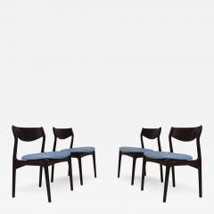 Four PE Jorgensen Danish Rosewood Dining Chairs in Sky Blue Leather - 2463833