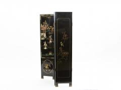 Four Panel Chinese Lacquered hardstones scenery screen 1940s - 2703950