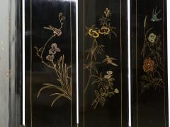 Four Panel Chinese Lacquered hardstones scenery screen 1940s - 2703958