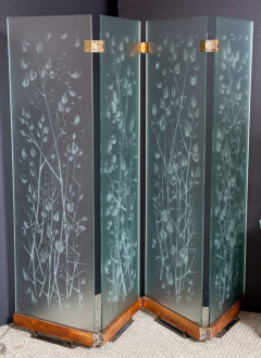 Four Panel Etched Glass Screen - 2242952