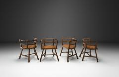 Four Sculptural Oak Dining Chairs Scandinavia First half of the 20th Century - 4555999
