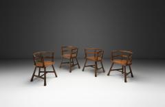 Four Sculptural Oak Dining Chairs Scandinavia First half of the 20th Century - 4556001